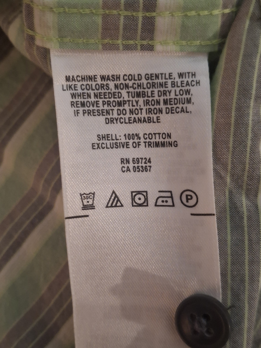 Columbia Men's Short-Sleeve Button-Down in Mint and Gray Stripe - Picture 7 of 8